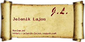 Jelenik Lajos névjegykártya